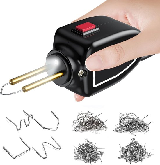 Kunststof Lasapparaat - Plastic Reparatie Kit - Auto Onderdelen Repareren - Inclusief 200 Nietjes - 100 Watt - Zwart van Merkloos