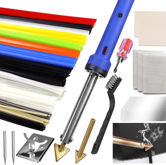 Kunststof Lasser Kit - Soldeerbout Set - Oppervlakte Reparatie - 100W Krachtige Reparatie - 56 Lasstaven van Merkloos