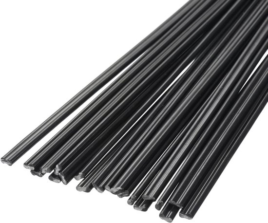Kunststof Lasstaven - ABS Staven - Kunststof Reparatie - 20 Stuks Set - 20 cm Lengte - Zwart van Merkloos