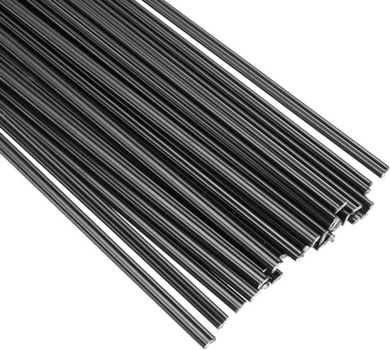 Kunststof Lasstaven - ABS Strips - Kunststof Reparatie - Eenvoudig Verwerkbaar - 50 Stuks - Zwart