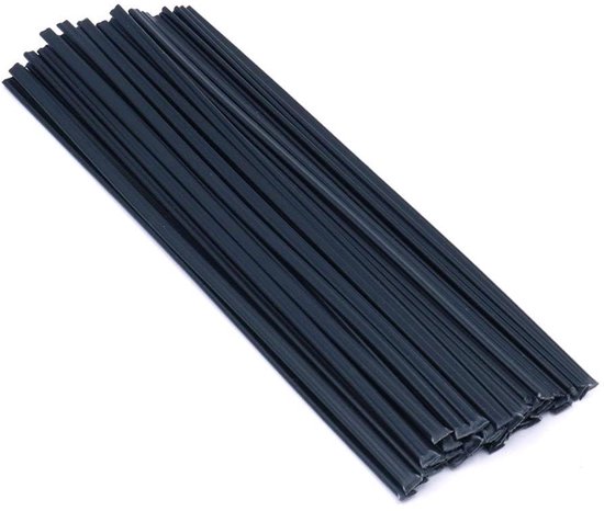 Kunststof Lasstaven - Lasstrips PP - Kajak Reparatie - Versterkt Met Vezels - 25 cm - Zwart