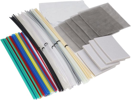 Kunststof Lasstaven - Reparatieset Plastic - Onderdelen Herstellen - 12 Kleuren 7 Soorten - 106 Delig - Multi