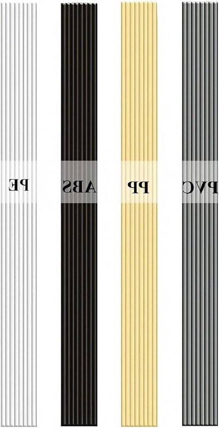 Kunststof Lasstaven - Zweetstokken Lassen - Plastic Reparatie - Verschillende Materialen - 100 Stuks - 4 Kleuren