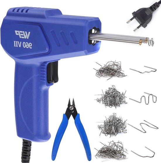 Kunststof Soldeerboutset - Reparatieset Plastic - Onderdelen Herstellen - Ergonomisch Ontwerp - 350 Klemmen - Blauw van Merkloos