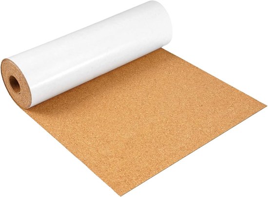 Kurkrollen Zelfklevend 250x20cm, Geluids- en Warmte-isolerend, 1mm Dikte, Ideaal voor Memoborden, Wanddecoraties en Feestversieringen, Veelzijdig Gebruik (Bruin)
