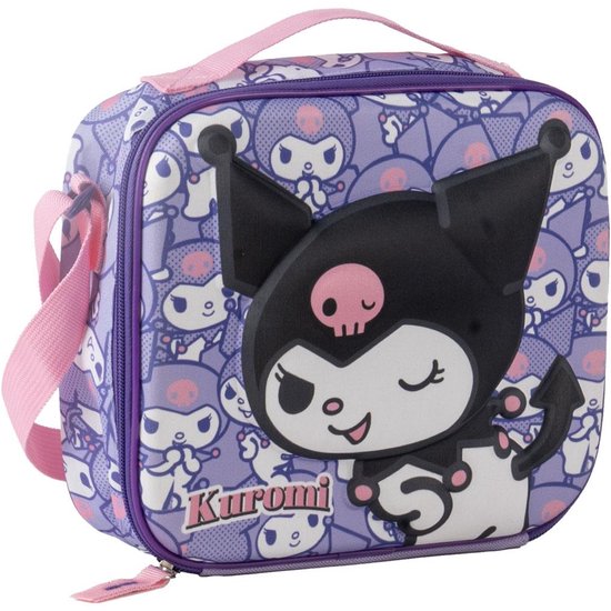 Kuromi Lunchtas Meisjes – Geïsoleerde Koeltas met Schouderband – Paars/Roze – Officieel Gelicentieerd