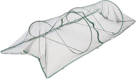 Kweektunnel Pop-Up 2,5 m - Plantentunnel met Gaas, Voor Groenten en Fruit, Tuintunnel Opvouwbaar, Donkergroen van Merkloos