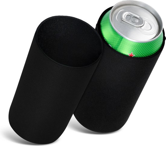 kwmobile 2x 500ml Can blikjeskoeler - Voor bier- en frisdrankblikjes - Koeler voor drankblikjes in zwart - van kwmobile