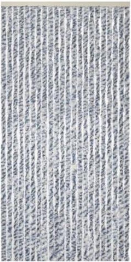 Kynast Kattenstaart Vliegengordijn - 90x200 cm - Zwart/Wit/Grijs- Let op hoogte - Meet kozijn op ! van Merkloos