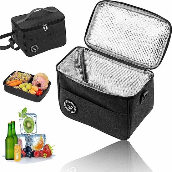 KZQ 1 stuk - Lunchtas - Lunch Bag - Picknicktas - Koeltassen - Koeltas geïsoleerde lunchtas - Waterdicht duurzaam - Draagbaar - Zwart van KZQ