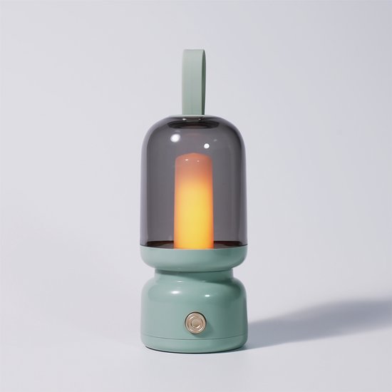 KZQ Draagbare retro campinglamp met LED - USB oplaadbaar en snoerloos - Sfeervol nachtlampje voor restaurant slaapkamer bar en kamperen - Groen