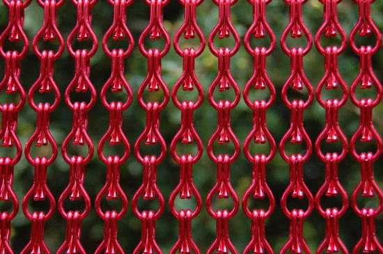 La Tenda Deurgordijn Kettinggordijn Alusax 7 90x210cm rood van La Tenda