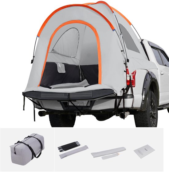 Laadruimte Tent, 5,5'-6' Pick-Up Tent met Regenbescherming en Draagtas, Waterdicht Pu2000mm Dubbellaags, Biedt Plaats Aan 2-3 Personen, Ideaal voor Kamperen en Buitenactiviteiten van Merkloos
