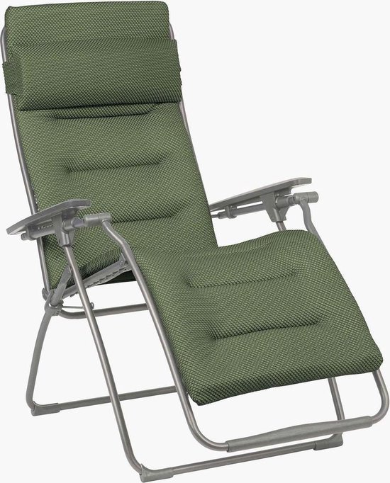 Lafuma Futura Be Comfort - Relaxstoel - Traploos Verstelbaar - Inklapbaar - Zero Gravity -olive