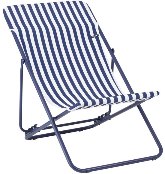 Lafuma Maxi Transat - Strandstoel - Inklapbaar - Verstelbaar - Airlon - Indigo (Blauw) gestreept