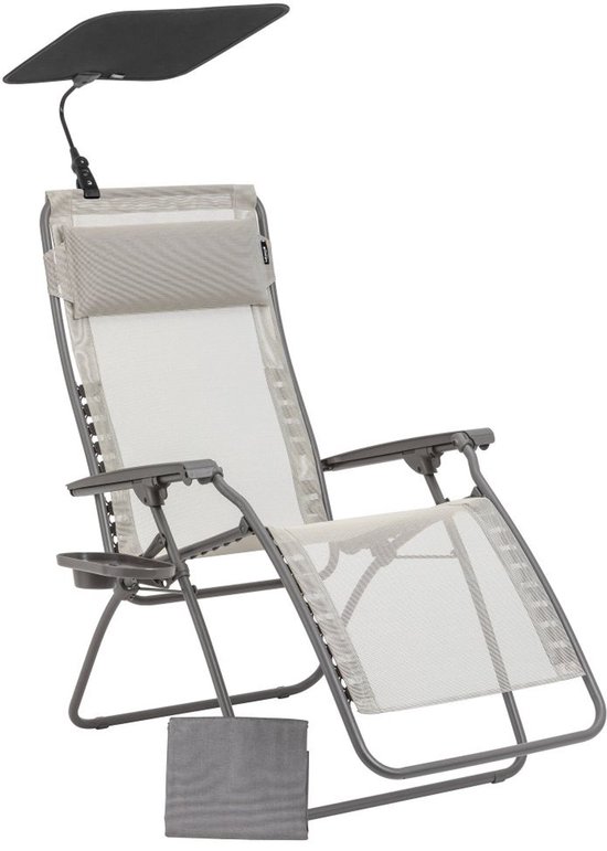 Lafuma - Zen Edition - Zero-Gravity relaxstoel - 3 GRATIS accessoires - Inklapbaar - Verstelbaar - Batyline® Iso - Beige Seigle van Merkloos