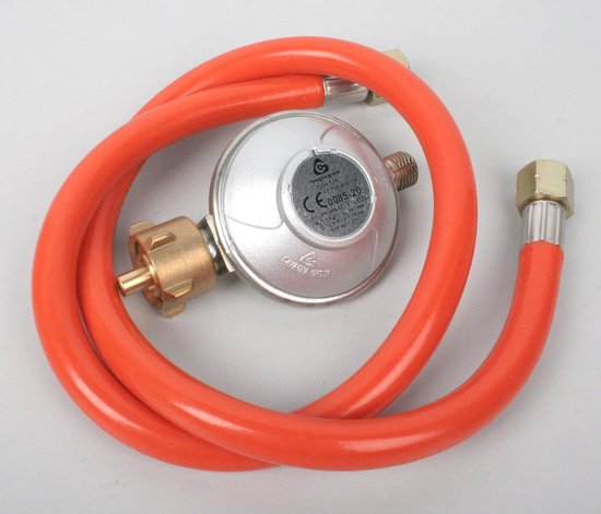 Lagedrukregelaar 50 mbar met Gasslang voor Gasfornuizen en Barbecues