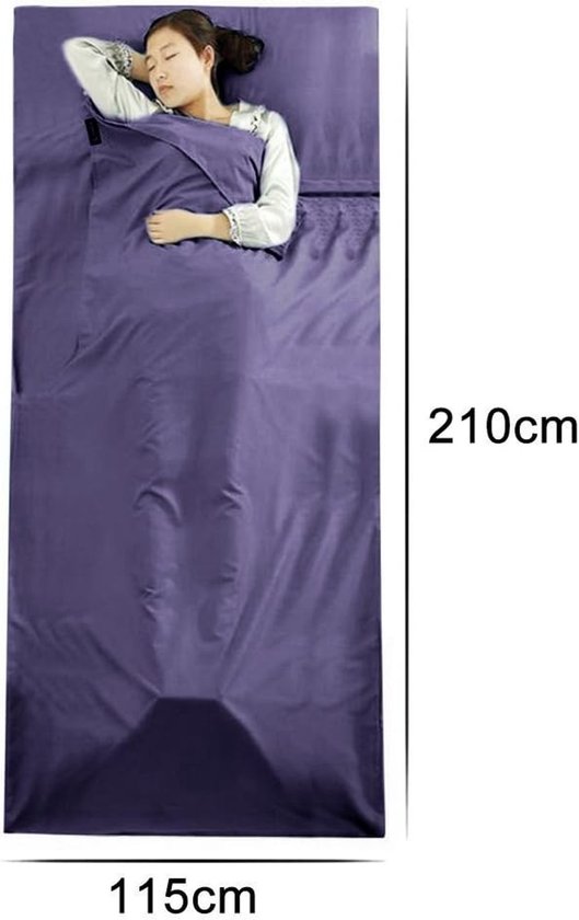 Lakenzak 2 Persoons - Blauw - 210 x 115 cm - Zachte Microvezel - Voor Camping en Reizen