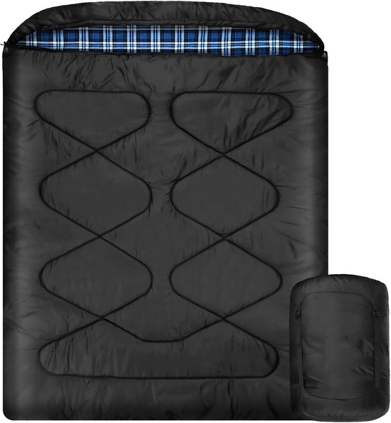 Lakenzak 2 Persoons - Blauw - 230 x 150 cm - Waterdicht - Voor Koud Weer Kamperen