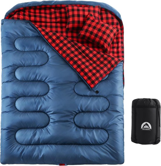 Lakenzak 2 Persoons - Blauw - 230 x 160 cm - Comfortabel en Warm - Voor Kamperen
