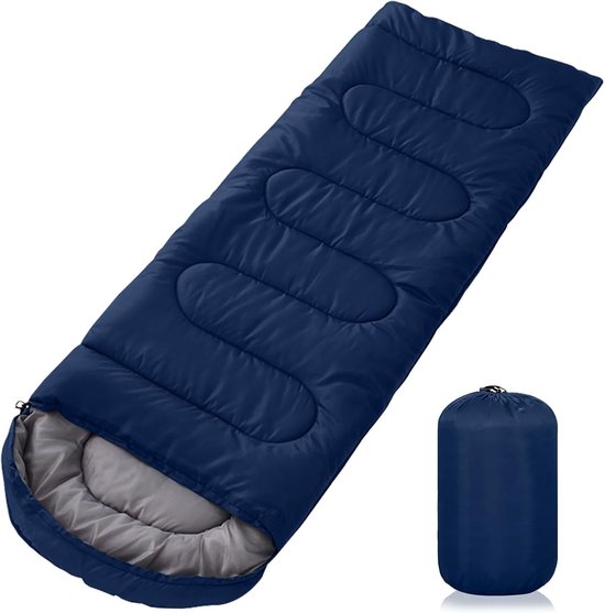 Lakenzak 2 Persoons - Donkerblauw - 220 x 85 cm - Waterdichte 3-seizoenen Slaapzak - Voor Volwassenen