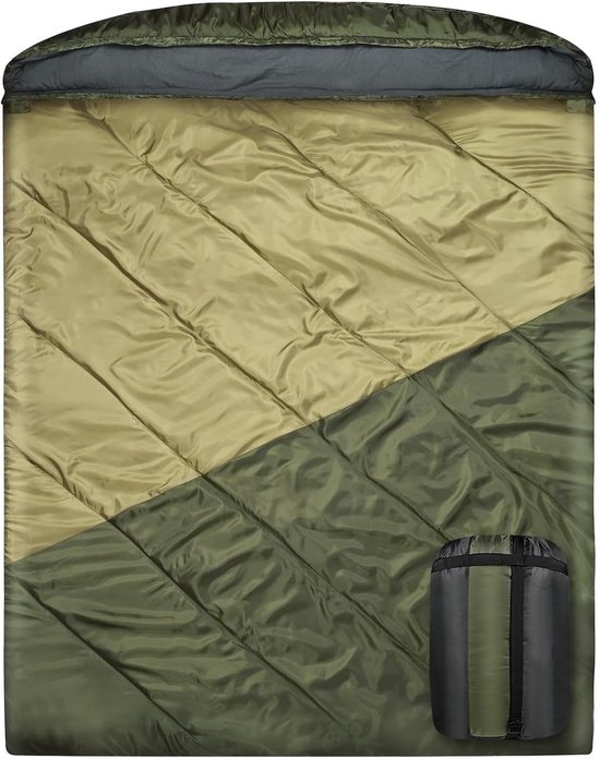 Lakenzak 2 persoons - Grijs - 200+30 x 160 cm - Waterdicht - Voor Koppels en Familie Camping