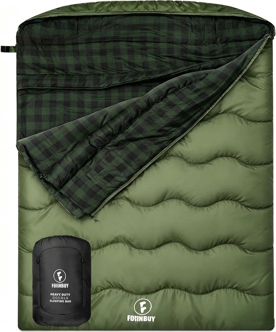 Lakenzak 2 Persoons - Leger Groen - 230 x 150 cm - Waterdicht en Warm - Voor Volwassenen