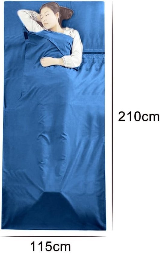 Lakenzak 2 Persoons - Mysterieus Blauw - 210 x 115 cm - Compact en Lichtgewicht - Voor Camping en Outdoor