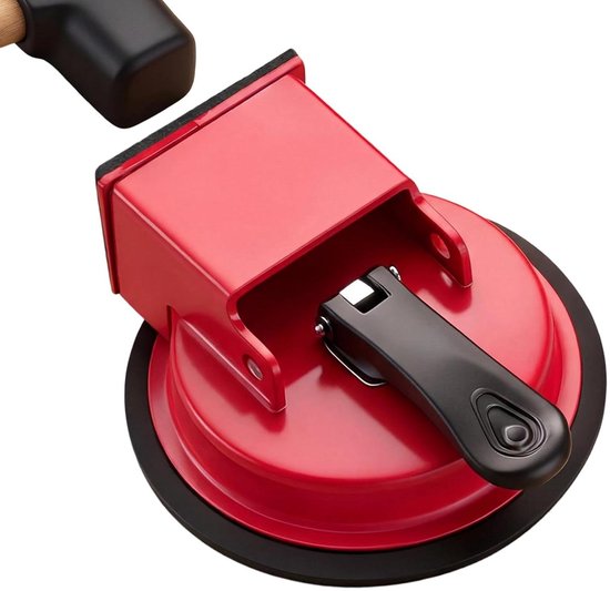 Laminaat Reparatiegereedschap - Vloer Kieren Tool - Vloeren Herstellen - Zuignap Greep - 12x4cm - Rood