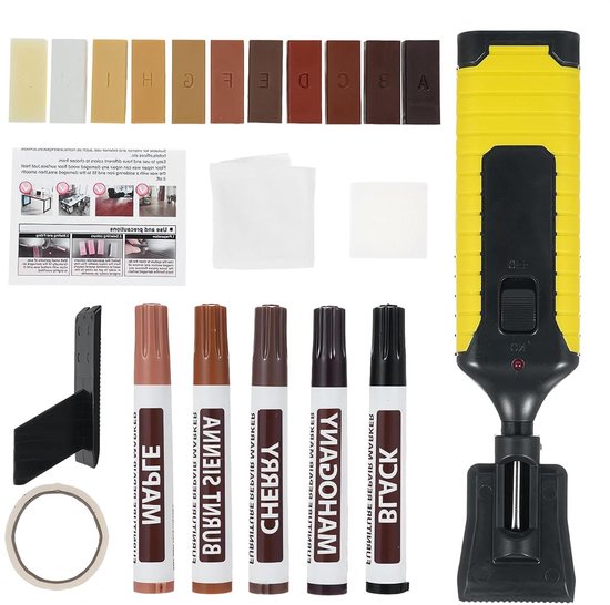 Laminaat Reparatieset - Houtreparatie Kit - Vloer Herstellen - Waterdicht Overschilderbaar - 11 Houttinten - Meerdere Kleuren