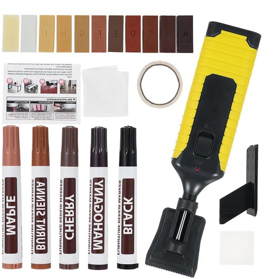 Laminaat Reparatieset - Vloer Herstelkit - Krassen Verhelpen - 11 Kleuren Inclusief - Waterdicht Sneldrogend - Houttinten