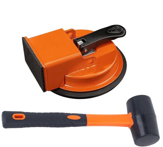Laminaatvloer Reparatiegereedschap - Vloer Fixatie Set - Vloeren Leggen - Verstelbare Drukplaat - 12 x 12 x 6.1 cm - Zwart/Oranje
