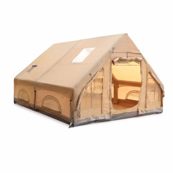 Lamor Opblaasbare Tent - Tenten - Air Tent - 4 tot 6 personen - Waterdichte bodem - 430×305×210cm - 4 seizoenen - Met Luchtpomp