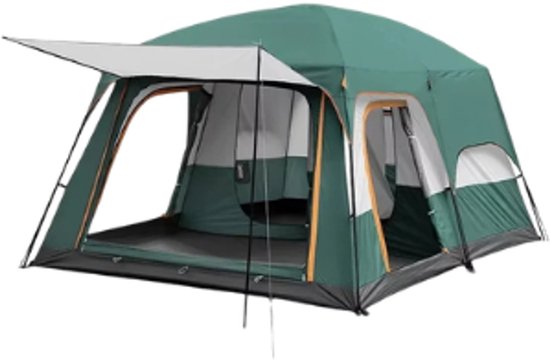 Lanoba -Campingtent voor 8 personen - Dubbellaags - Waterdicht - Winddicht - 4 seizoenen - Ideaal voor Festivals en Avonturen - 2 kamers van Merkloos