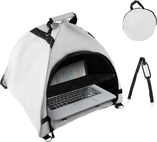 Laptop Tent- Laptopaccessoires - Computerzonwering - Opvouwbaar Scherm - Privacy - Werken - Reizen - Geschikt voor Laptops - Waterdicht - Buiten gebruik - Draagbaar - Zonwering - Privacyscherm - Opvouwbaar - Reisaccessoires - Computerbescherming van Merkloos