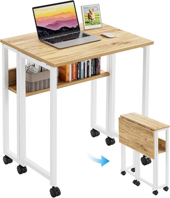 Laptoptafel op Wielen - Bijzettafel Verstelbaar - Bedtafel - Computer Tafel