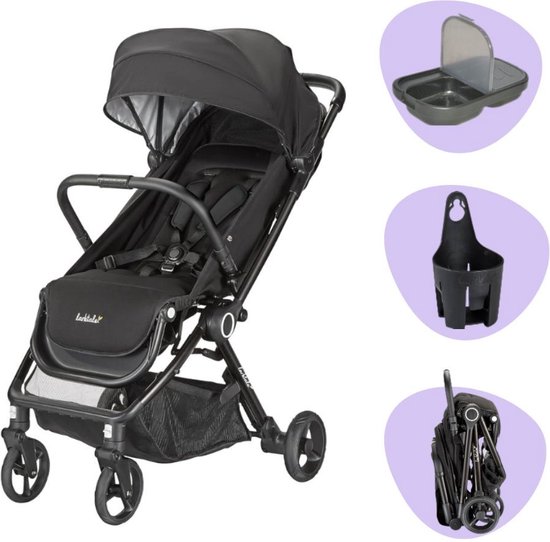 Larktale Autofold Byron Buggy - Geschikt vanaf de geboorte tot 25 kg - Rubberen wielen van Larktale