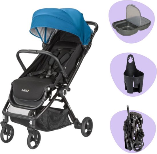 Larktale Autofold Freshwater Buggy - Geschikt vanaf de geboorte tot 25 kg - Rubberen wielen van Larktale