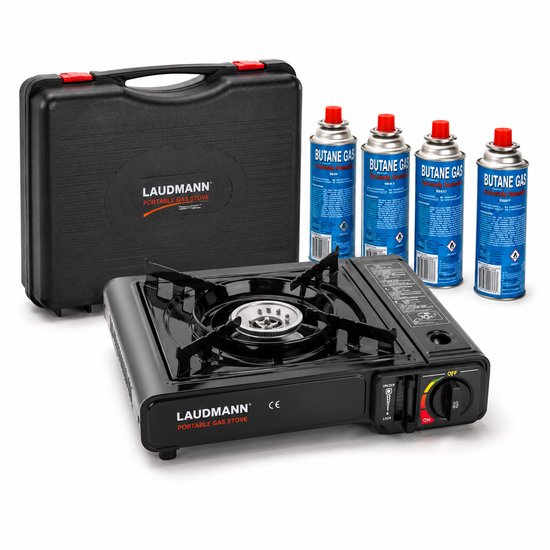 Laudmann BDZ-155-A Draagbaar Gasfornuis - 1-pits Camping Gasstel - Butaan - 7000 BTU - Zwart van Merkloos