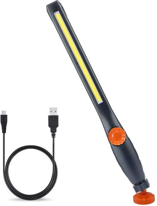 LED Battery Work Light - Foldable with Magnet - Workshop Light for Car Repair Garage Camping - Emergency Lighting (Orange) van Fyrefly