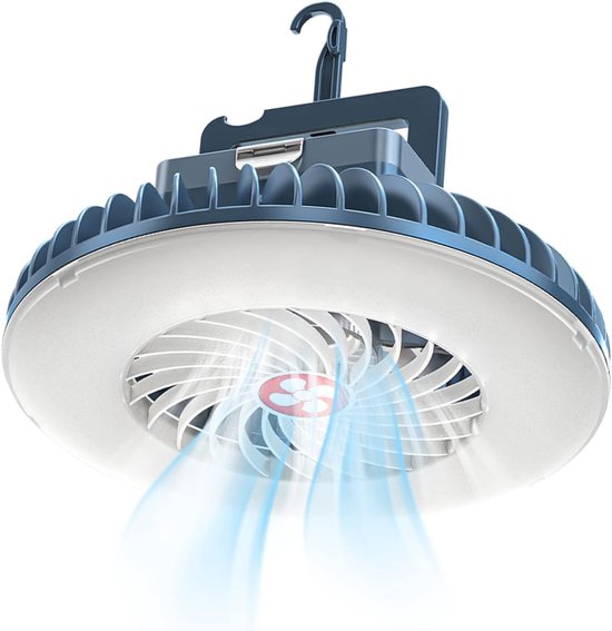LED Campinglamp - met ventilator - USB - Camping ventilator met licht - Tentlamp - Buiten Kampeer Accessoires - camping lamp - campinglamp oplaadbaar van Merkloos