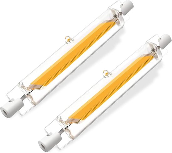 Led-lampen 78 mm, dimbaar, 10 W gelijk aan 78 mm halogeenlamp 100 W, zonder flikkeren, warm wit 3000 K 1000 LM, AC 220-240 V, 360° lichtbundel, set van 2