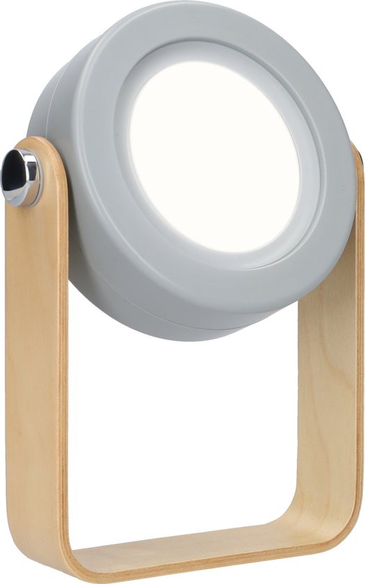 LED lantaarn - Binnen- en buiten verlichting - Campinglamp - Kampeerlamp - Met houten standaard - Multifunctioneel - Uitvouwbaar en ophangbaar - USB-C oplaadbaar - Handbediening - Wit van Namiṇi