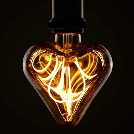 - LED vintage Edison gloeilamp 3W retro gloeilamp E27 decoratieve hartvormige lamp warm wit gouden antieke lampen voor retro verlichting in huis café bar feest Kerstmis, niet dimbaar