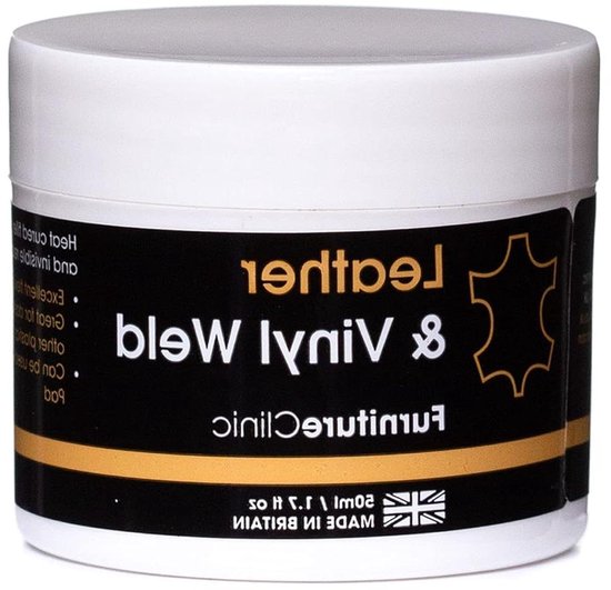 Leder & Vinyl Weld 50ml - Warmteuitgehard, Flexibele Vuller Gebruikt voor een snelle en onzichtbare reparatie in leer