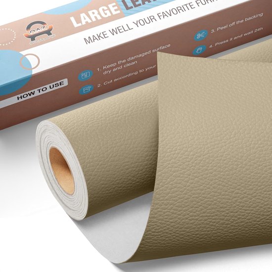 Leer reparatie - Zelfklevend Patch - Meubels Herstellen - Waterproof Materiaal - 40 x 160 cm - Khaki