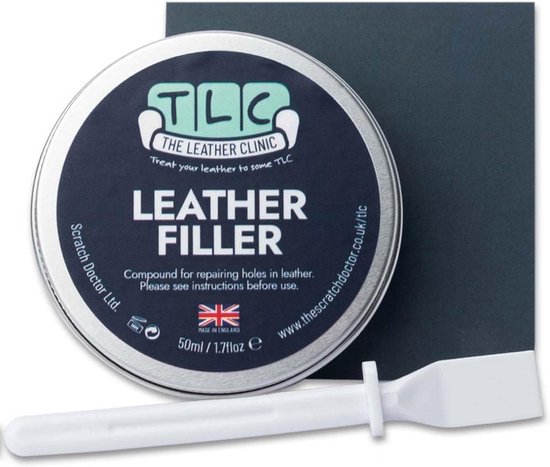 Leer reparatieset voor krassen, scheuren en gaten vullen - Inclusief schuurpapier van The Grizzly.