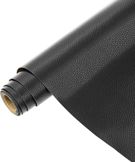 Leer Reparatieset - Zelfklevend Leer - Meubels Herstellen - Water- en Krasbestendig - 100x20cm - Zwart