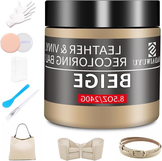 Leerreparatieset - Leerherstelkit - Leer Opknappen - Uitgebreide Toepassing - 240g - Beige van Merkloos