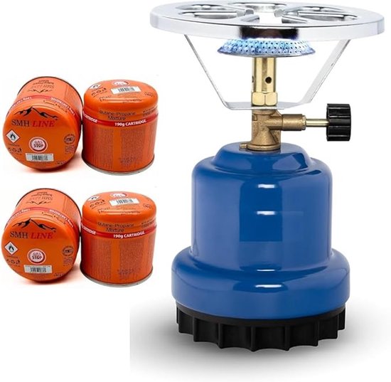 LeeuwenChoice® Campingkooktoestel - Metale Gasfornuis - 4x Gaspatroon van LeeuwenChoice®